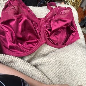 Elomi Satin & Mesh Full Support Underwire Bra in Berry Plum Size 44I.  Exc. cond
